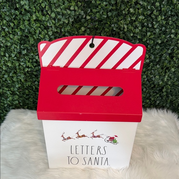 Rae Dunn Red and White Letters to Santa Box 12 inches tall metal - Picture 2 of 10
